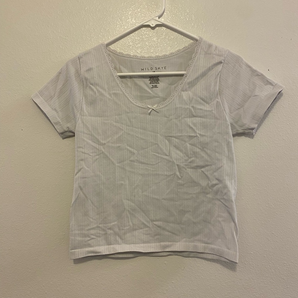 Wild Skye White Lace Trim Top